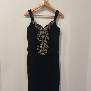 Vintage Black‎ Velvet Scott McClintook Evening Gown | Size 8